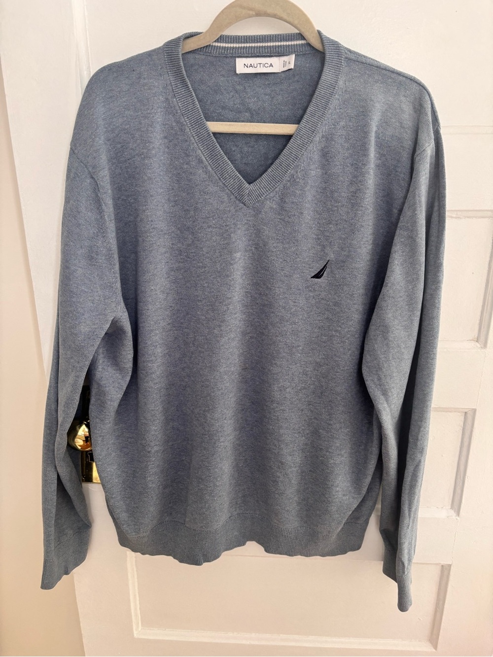 Nautica Grey V-Neck Sweater